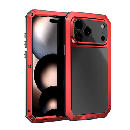 For Iphone 17 Pro Max Iphone Air 17 Pro Metal Case, Heavy Duty Shockproof Tough Rugged Case with Built-In Glass Screen Protector